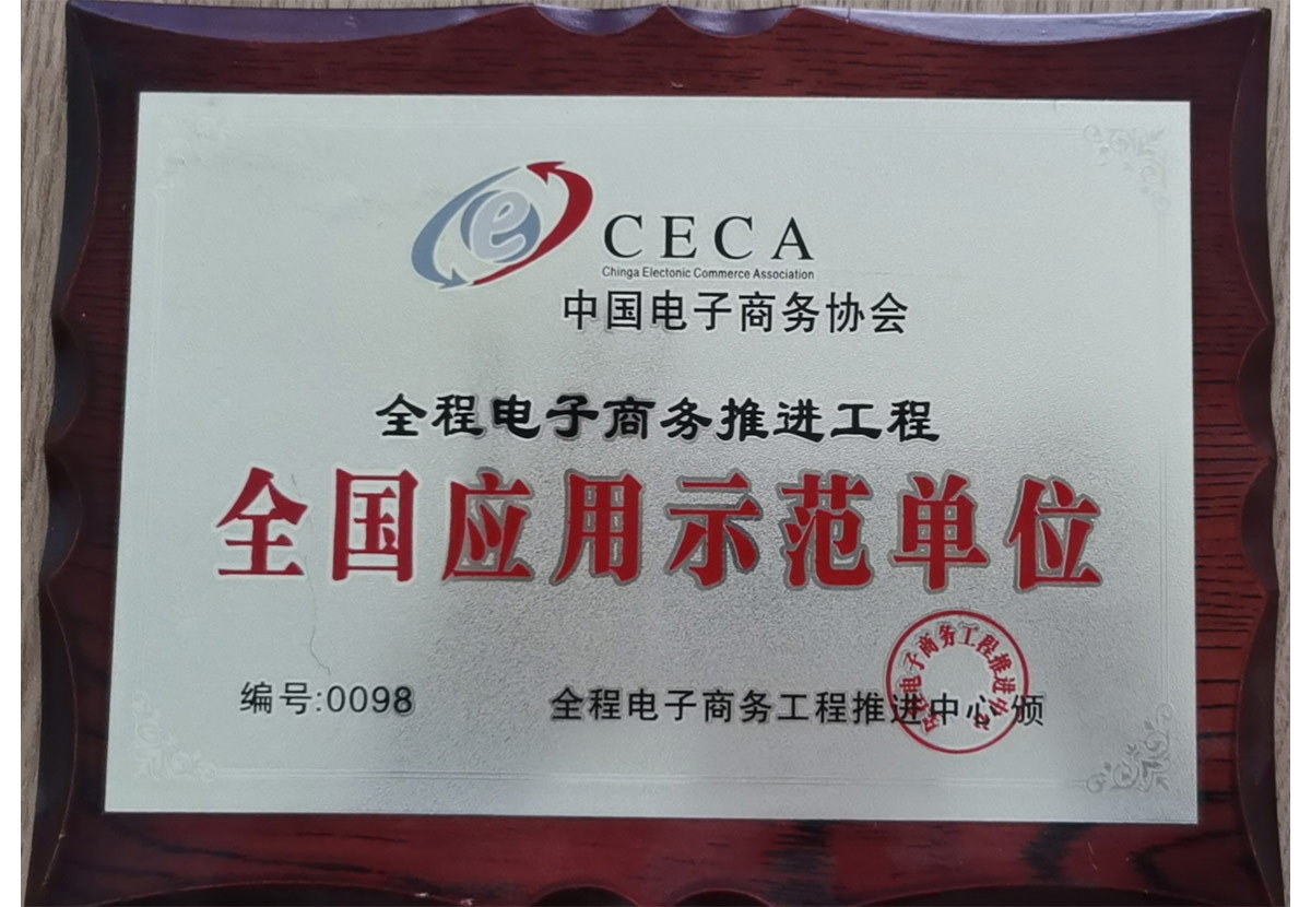 全程电子商务推进工程全国应用示范单位